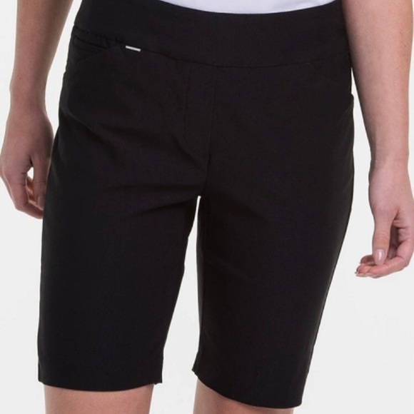 EP New York Black Pull On Golf Bermuda Shorts. Size Medium - Picture 1 of 13